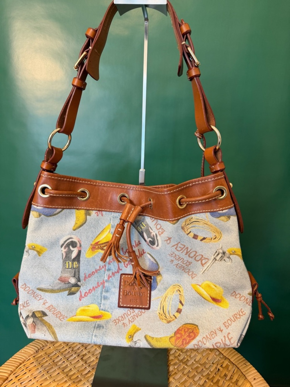 Vintage Dooney & Bourke RARE Western Print Bag